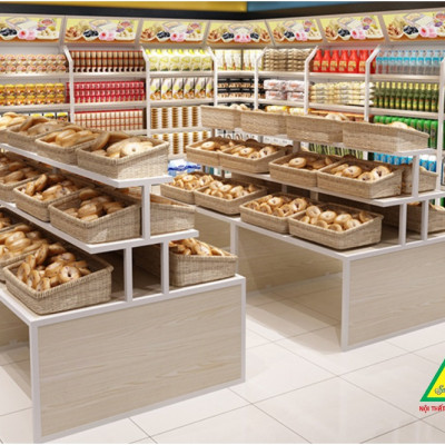 Kệ gỗ trưng bày rau củ quả, kệ trưng bày sản phẩm, hàng hóa KST423 - NỘI THẤT LẮP RÁP VIENDONGADV