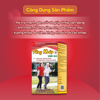 Vững Khớp Vinh Gia Hỗ Trợ Giảm Đau, Nhức Mỏi Xương Khớp Do Thoái Hoá Khớp Hộp 60 Viên