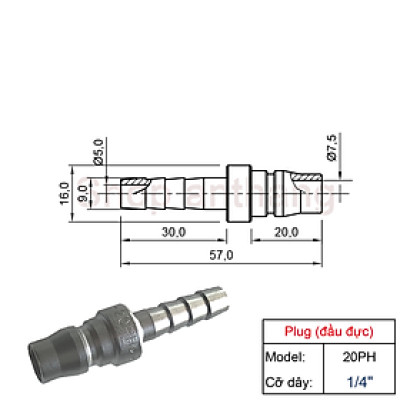 Đầu nối nhanh khí nén PH(phích cắm) - Nitto (Nhật Bản)