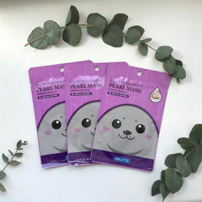 Mặt nạ dưỡng da chiết xuất ngọc trai Milatte Fashiony Pearl Mask - Hộp 10 miếng