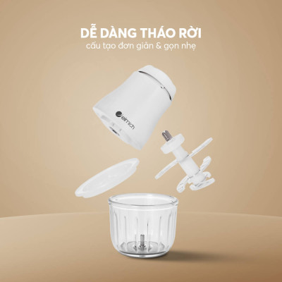 Máy xay thịt, xay thực phẩm cho bé Elmich CHE-8665, 6 lưỡi inox 304 xay nhanh, nhuyễn mịn, đảo trộn đồng đều các loại thực phẩm, an toàn tuyệt đối với trẻ nhỏ - Hàng chính hãng