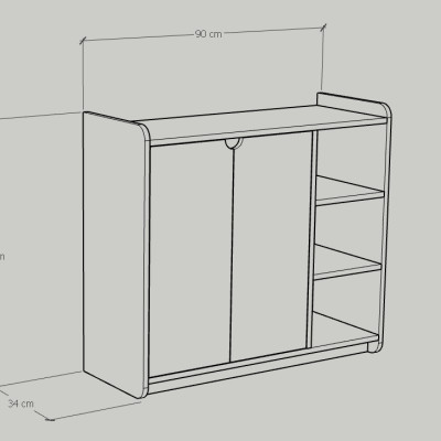 [Happy Home Furniture] CIRCLE, Tủ giày nhiều ngăn, 90cm x 34cm x 80cm ( DxRxC), TCM_069