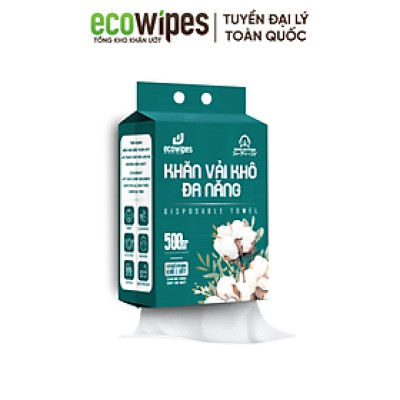 TẶNG MÓC TREO_Khăn vải rút khô đa năng EcoWipes 500Gr túi rút treo tường lau mặt tẩy trang