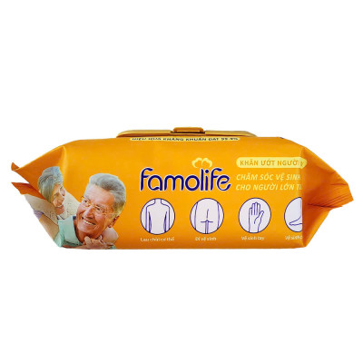 [MUA 2 TẶNG 1] COMBO 2 Khăn ướt Famolife 100 tờ không mùi mềm mịn, dưỡng ẩm vệ sinh cho người lớn