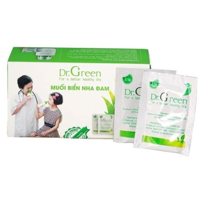 Muối rửa mũi Nha Đam Dr.Green| Hộp 30 gói| Dùng cho bé và người lớn| Hỗ trợ điều trị viêm mũi, sổ mũi, viêm mũi xoang