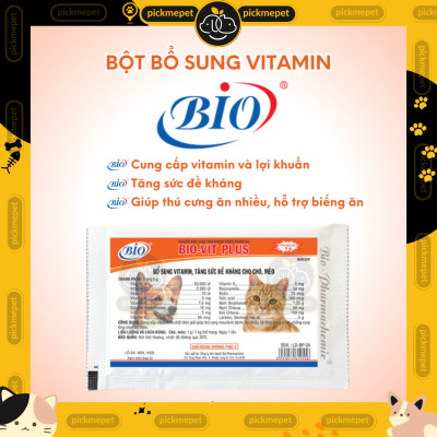 Bio Vit Plus - Bột Bổ Sung Vitamin Tăng Đề Kháng Cho Chó Mèo (5g)  Bio Vitamin Plus