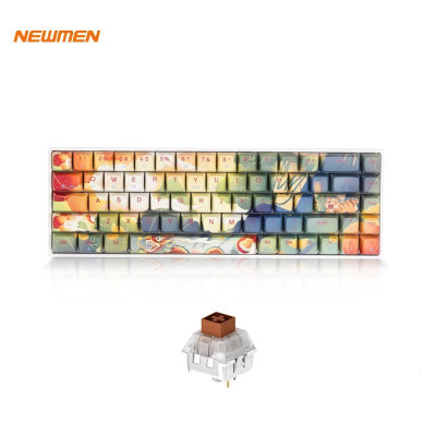 Bàn phím cơ không dây Newmen GM680 Jungle (Ngọa Hổ tàng Long ) Kailhbox Brown / Kailhbox White / Kailhbox Red - Hàng Chính Hãng 
