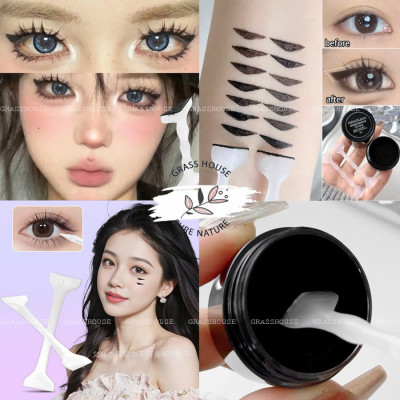 Cây silicon Khuôn in eyeliner 2 ĐẦU Khuôn kẻ mắt sử dụng mực in sắc nét chống nước lâu trôi nét đều dành cho người mới tập trang điểm