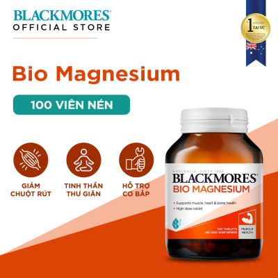 Viên Uống Bổ Sung Magie Hỗ Trợ Cơ Bắp Ngăn Ngừa Chuột Rút Blackmores Bio Magnesium Lọ 100 Viên