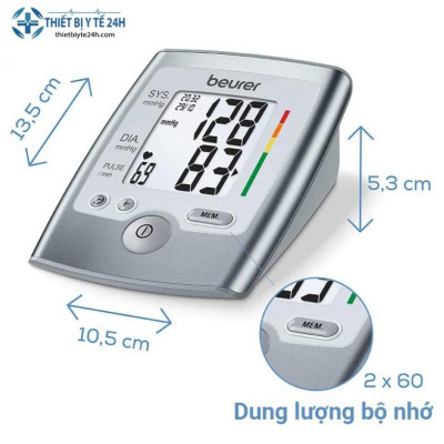 Máy Đo Huyết Áp Bắp Tay Beurer BM35 - Đo Chính Xác Huyết Áp, Nhịp Tim - Màn LCD Hiển Thị Sắc Nét