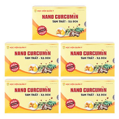Bộ 5 Hộp Thực Phẩm Chức Năng Nanocurcumin Tam Thất Xạ Đen Học Viện Quân Y (30 Viên / Hộp)