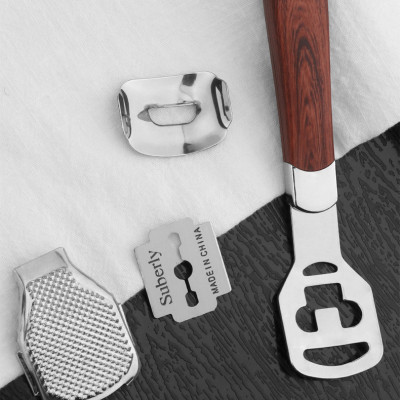 Dụng Cụ Mài, Chà Gót Chân Tẩy Da Chết Inox Có Kèm Hộp Dao - Hàng Chính Hãng GROFA