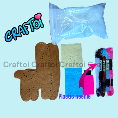 KIM NHỰA Bộ Thủ Công Trẻ Tự Làm Thú Bông 5+ LAMA NACHOS Craftoi Felt Sewing toy prepunched holes plastic needle