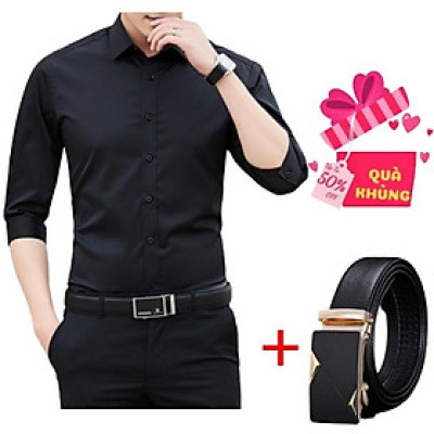 Combo Áo Sơ Mi Nam Công Sở Tặng Thắt Lưng Vàng Thời Trang Áo Thun Nam PONIVA Thời Trang Nam Lịch Lãm