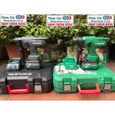 Khoan Bê Tông Pin Workfix 21v-Model: WF-RH2603-3 Chức năng - Pin 15 cell- Bảo hành chính hãƞg.