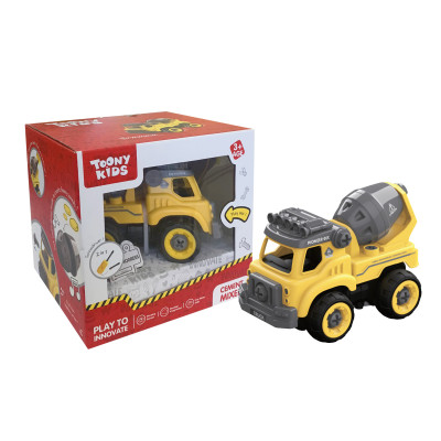 Đồ Chơi Xe Bồn Có Âm Thanh TOONYKIDS Cho Bé - Cement Mixer TN151 [Tặng Kèm Sticker]