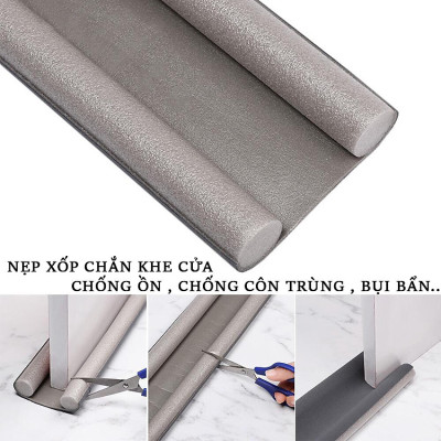 Combo 3 cặp thanh chắn khe cửa (ron chắn khe cửa) chống thoát hơi máy lạnh, máy điều hòa