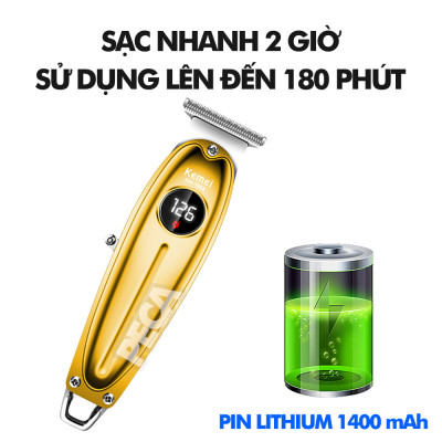 Tông đơ chấn viền cao cấp Kemei KM-1948 lưỡi sắc bén màn hình LCD hiển thị sạc USB tiện lợi dùng khắc tóc, cạo đầu, cạo viền, tattoo fade tóc