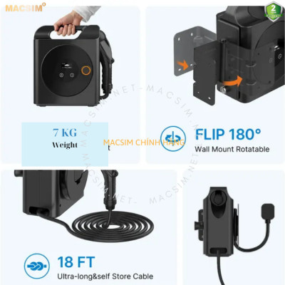 Sạc ô tô điện Mercedes-Benz EQS - Sạc tại nhà - di động cao cấp 3,68KW (6-16A) chính hãng Macsim