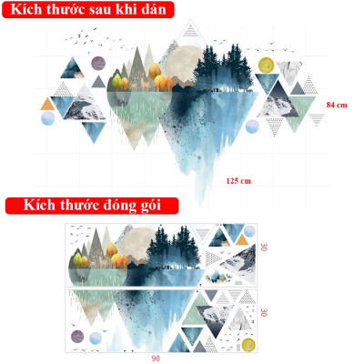 Sticker Giấy Dán Tường Decal Dán tường Tranh Dán Tường Trang Trí Tường Mẫu Khung Cảnh Phong Cách Vintage ZH88