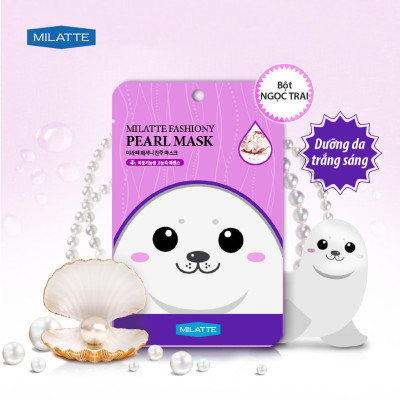 Mặt nạ dưỡng da chiết xuất ngọc trai Milatte Fashiony Pearl Mask - Hộp 10 miếng