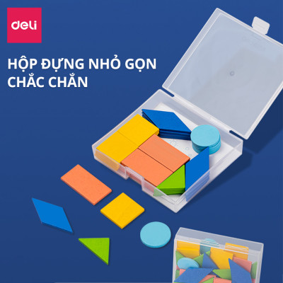 Bộ Đồ Chơi Lắp Ghép Hình Học Gỗ Cho Bé Deli - Luyện Tập Tư Duy Ghép Hình Tính Toán Màu Sắc - Đồ Chơi Sáng Tạo Thông Minh