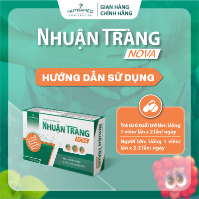 Viên uống Nhuận TràngNova hỗ trợ nhuận tràng, giảm táo bón, tăng cường sức khoẻ đường ruột (20 viên) - Nutramed