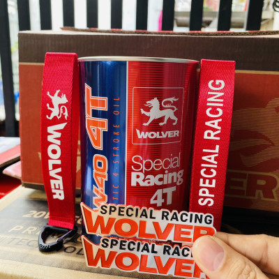 [Quà Tặng Wolver] Tem dán nhôm xướt titan (keo dán 3M siêu chắc), Móc khóa dây vải WOLVER Special Racing