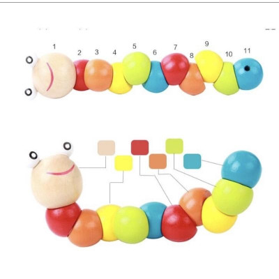 Con sâu gỗ-CSG - Đồ chơi con sâu gỗ uốn dẻo nhiều màu sắc đáng yêu cho bé…