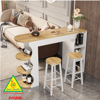 Quầy bar mini, quầy bar kiêm vách ngăn phòng khách nhà bếp 4VQB06 ( Không kèm ghế )- NỘI THẤT LẮP RÁP VIENDONGADV
