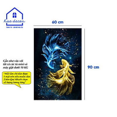 Decal dán tủ lạnh mẫu cá tiên - Chất liệu chống nước, phù hợp với mọi loại tủ