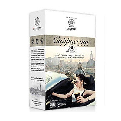 Cà Phê Trung Nguyên Legend Cappuccino Hazelnut – Hộp 12 Gói – Hương Hạt Dẻ Thơm Béo, Ngọt Dịu