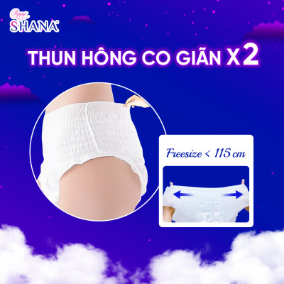 Combo 20 gói Băng Vệ Sinh Quần Peppy Shana Ngày Đêm Siêu Thấm, Freesize, Chống Tràn Tối Đa, Tiết Kiệm (40 miếng)
