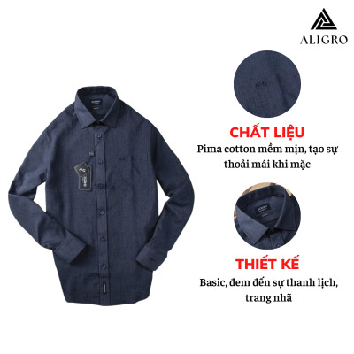 Áo sơ mi nam dài tay ALIGRO chất liệu pirma cotton mềm mịn, kiểu dáng đơn giản, tinh tế ALGS158