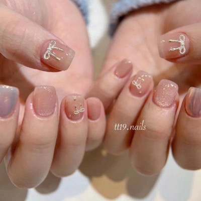 Set 50 Charm Nơ Bạc Nơ Gân Thừng Bằng Hợp Kim Sáng Bóng Làm Nail Cao Cấp Trang Trí Gắn Móng Điệu Đà