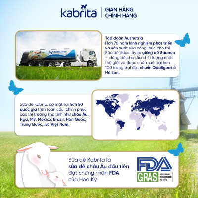 [Phiên bản mới] Combo 3 lon Sữa dê Kabrita số 1 cho trẻ từ 0 -12 tháng - Lon 800g