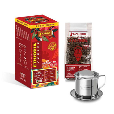 Cà Phê Arabica ETHIOPIA Rang Nguyên Hạt - Chua Thanh, Hương Thảo Mộc - Dùng Pha Máy Hoặc Phin Cao Cấp 250g/túi