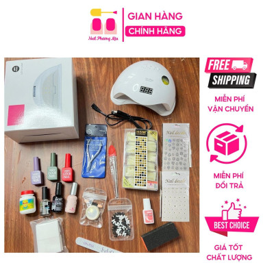 Combo Nail Cá Nhân 19 Món Làm Tại Nhà, Sơn Gel Nữ, Máy Sấy Gel Sun5, Kềm Nhặt Da, Dụng Cụ Chăm Sóc Móng Tiện Dụng
