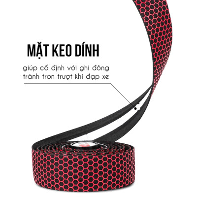 Bộ 2 Ruy Băng Quấn Silicon Ghi Đông Tay Cầm Chống Trơn Trượt Cho Xe Đạp Đua Thể Thao Đường Trường Thiết Kế Ba Chiều Tổ Ong Siêu Nhẹ Thoáng Khí Hút Mồ Hôi Cao Cấp Mai Lee