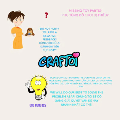 KIM NHỰA Bộ Thủ Công Trẻ Tự Làm Thú Bông 5+ SLOTH Sleepy Joe Craftoi Felt Sewing toy prepunched holes plastic needle