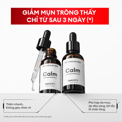 Serum Men Stay Simplicity cho da mụn giúp làm dịu, khô cồi cho nam Calm Skin Relief Facial Serum 30ml