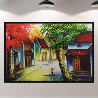 Tranh treo tường in lụa phong cảnh Hà Nội – HNX019