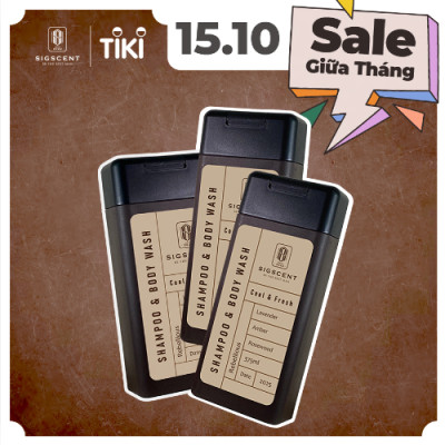 Sữa tắm dầu gội cho nam hương nước hoa 375ml Rebellious thương hiệu SIGSCENT- COMBO 3