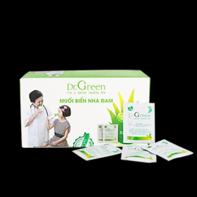 Muối rửa mũi Nha Đam Dr.Green| Hộp 30 gói| Dùng cho bé và người lớn| Hỗ trợ điều trị viêm mũi, sổ mũi, viêm mũi xoang