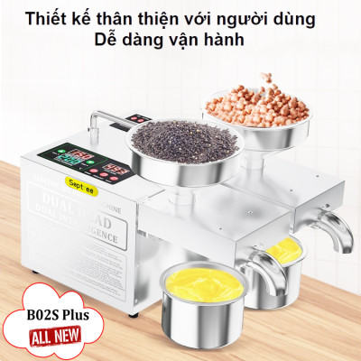 Máy ép dầu ăn thực vật 2 đầu ép kép đa năng dùng cho kinh doanh và gia đình - Bán chuyên nghiệp. Thương hiệu Mỹ cao cấp Septree - B02S Plus. HÀNG CHÍNH HÃNG