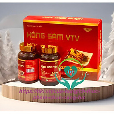 ￼Viên Hồng sâm VTV  Kingphar Hộp 2 lọ x 60 viên -Bồi bổ cơ thể, nâng cao sức khỏe, giúp ăn ngon, nâng cao sức đề kháng