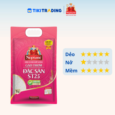 Gạo Thơm Đặc Sản ST25 Neptune túi 5kg