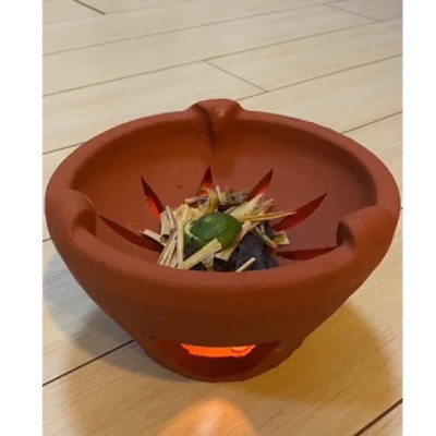 Bếp xông đốt bồ kết chanh sả tươi khử khuẩn không khí (Mầu đất ngẫu nhiên) - Bếp cối liền 22cm