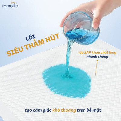 Miếng lót người già FAMOLIFE Cao Cấp mềm mại, thấm hút, chuẩn chất lượng Châu Âu