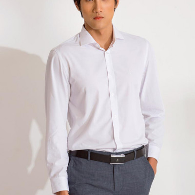 Áo sơ mi nam dài tay ALIGRO trơn màu trắng, chất liệu bamboo sợi tre, thoáng mát, thân thiện với làn da ALGS154